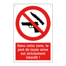 Dans cette zone, le port de toute arme est strictement interdit !