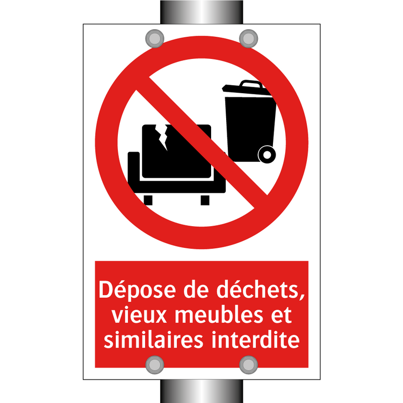 Dépose de déchets, vieux meubles et similaires interdite