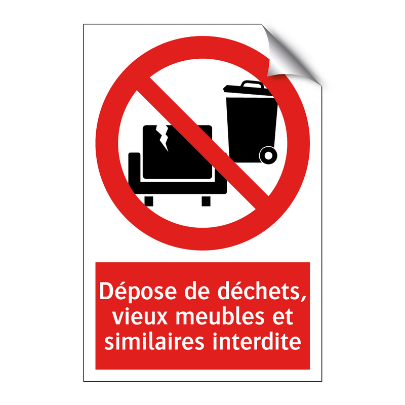 Dépose de déchets, vieux meubles et similaires interdite