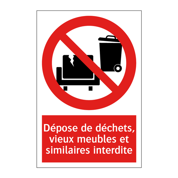Dépose de déchets, vieux meubles et similaires interdite