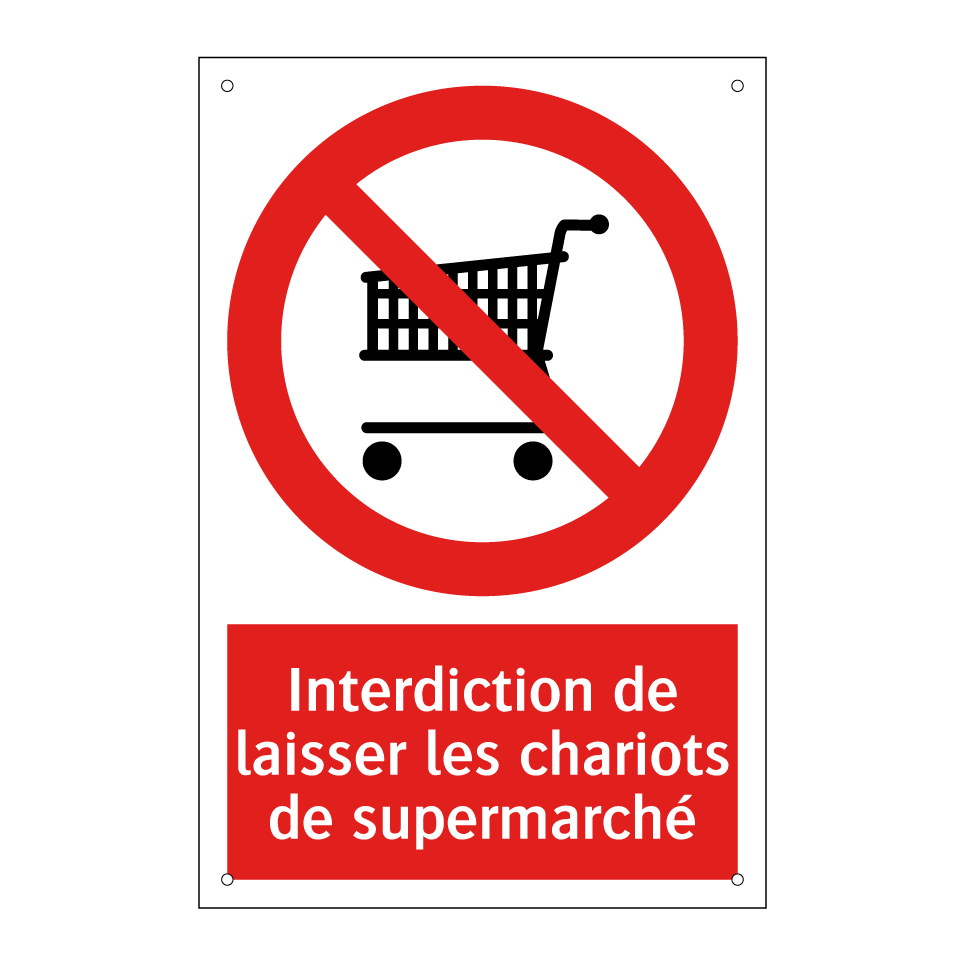 Interdiction de laisser les chariots de supermarché