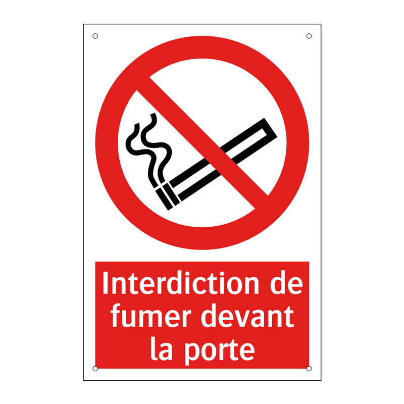 Interdiction de fumer devant la porte