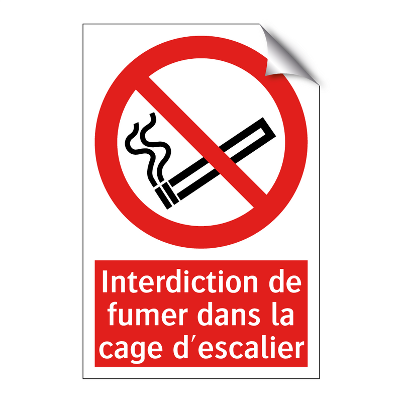 Interdiction de fumer dans la cage d'escalier