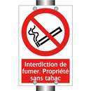 Interdiction de fumer. Propriété sans tabac