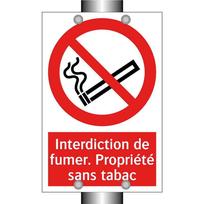 Interdiction de fumer. Propriété sans tabac