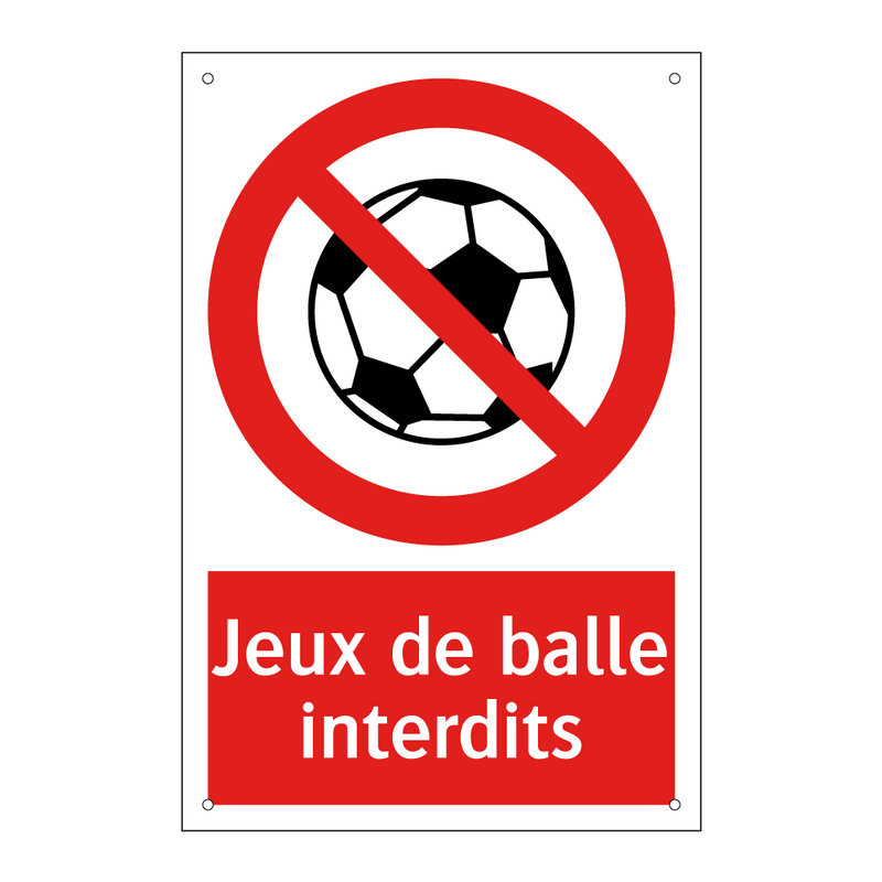 Jeux de balle interdits