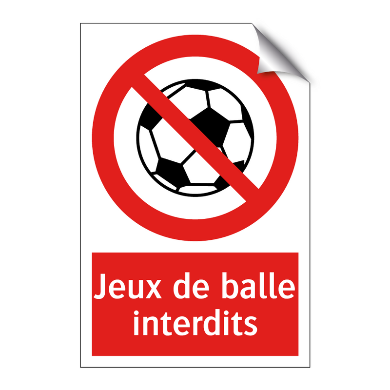 Jeux de balle interdits