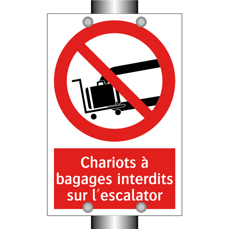 Chariots à bagages interdits sur l'escalator