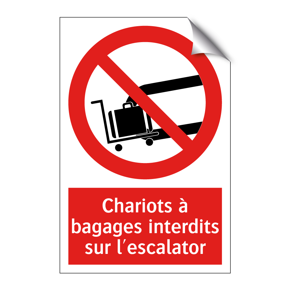 Chariots à bagages interdits sur l'escalator