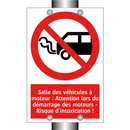 Salle des véhicules à moteur : Attention lors du démarrage des moteurs - Risque d'intoxication !