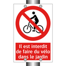 Il est interdit de faire du vélo dans le jardin