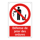 Défense de jeter des ordures