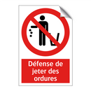 Défense de jeter des ordures