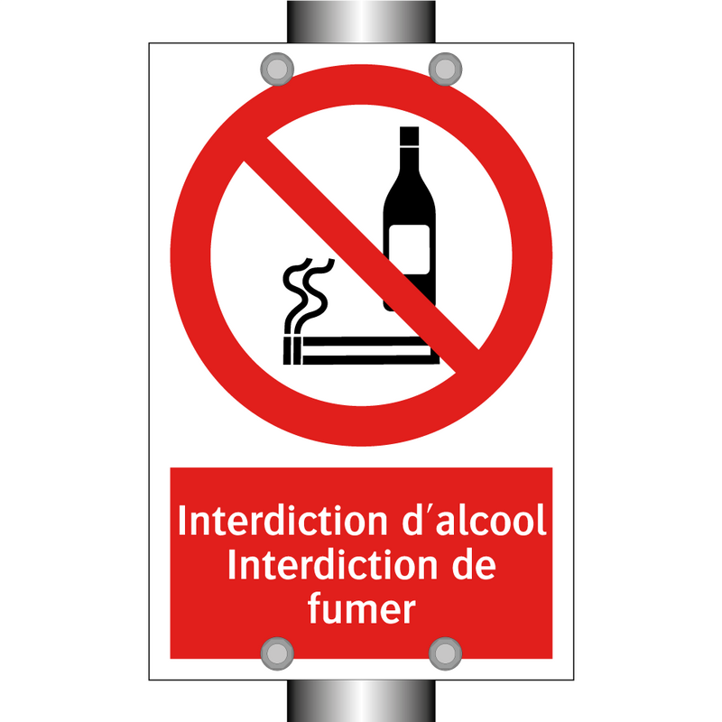 Interdiction d'alcool Interdiction de fumer