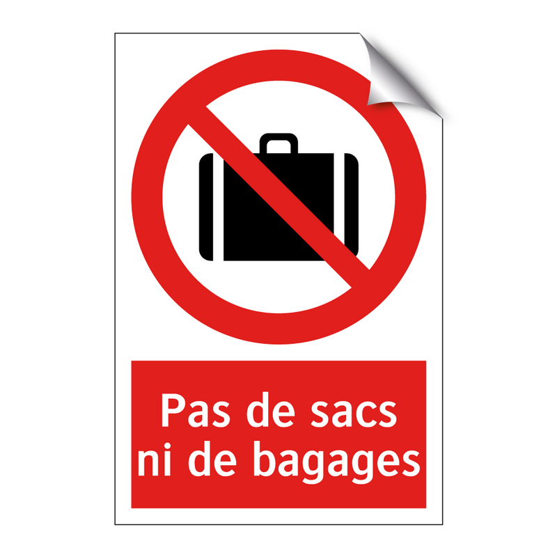 Pas de sacs ni de bagages