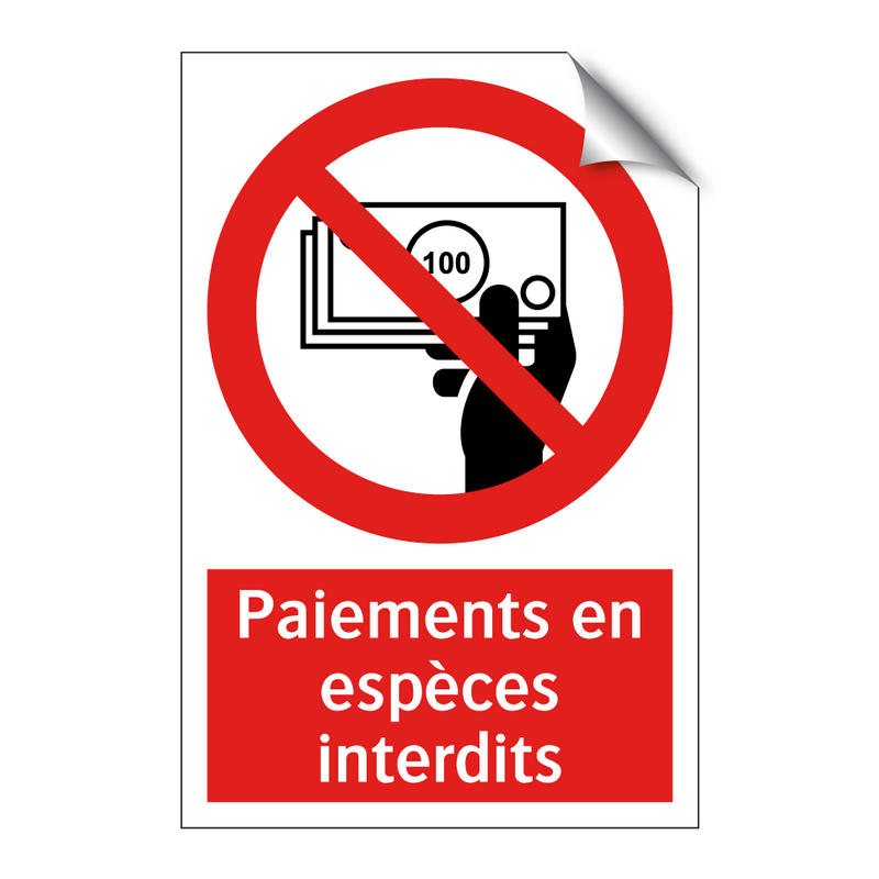 Paiements en espèces interdits