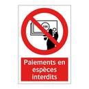 Paiements en espèces interdits