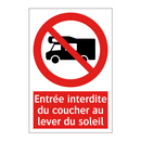 Entrée interdite du coucher au lever du soleil