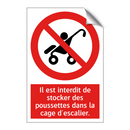 Il est interdit de stocker des poussettes dans la cage d'escalier.