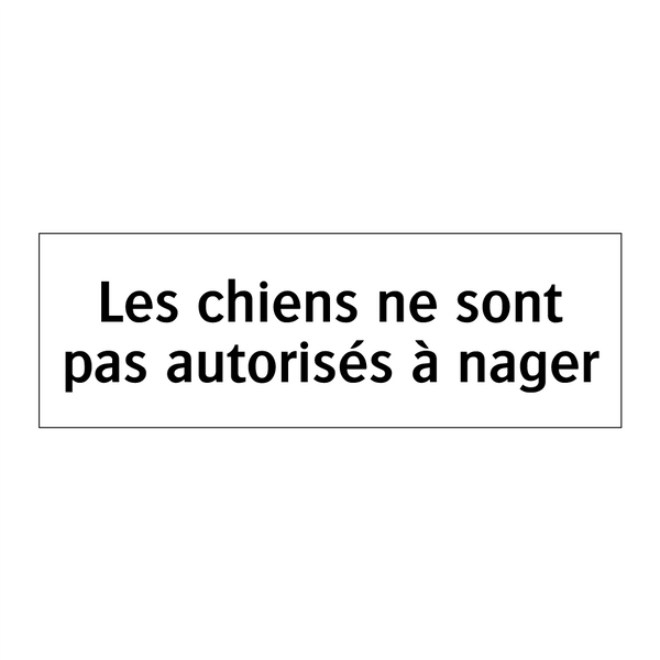 Les chiens ne sont pas autorisés à nager