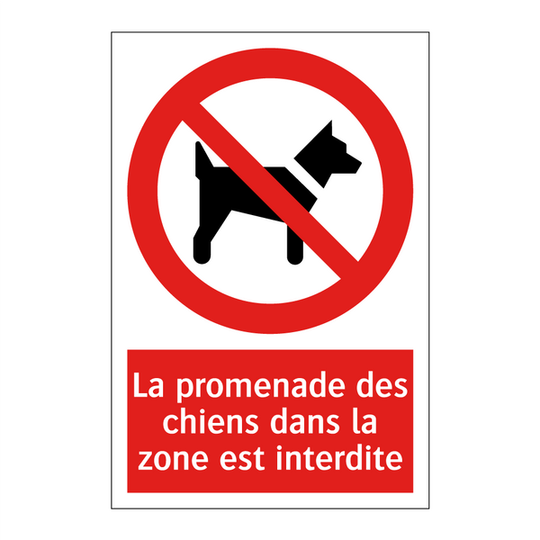 La promenade des chiens dans la zone est interdite