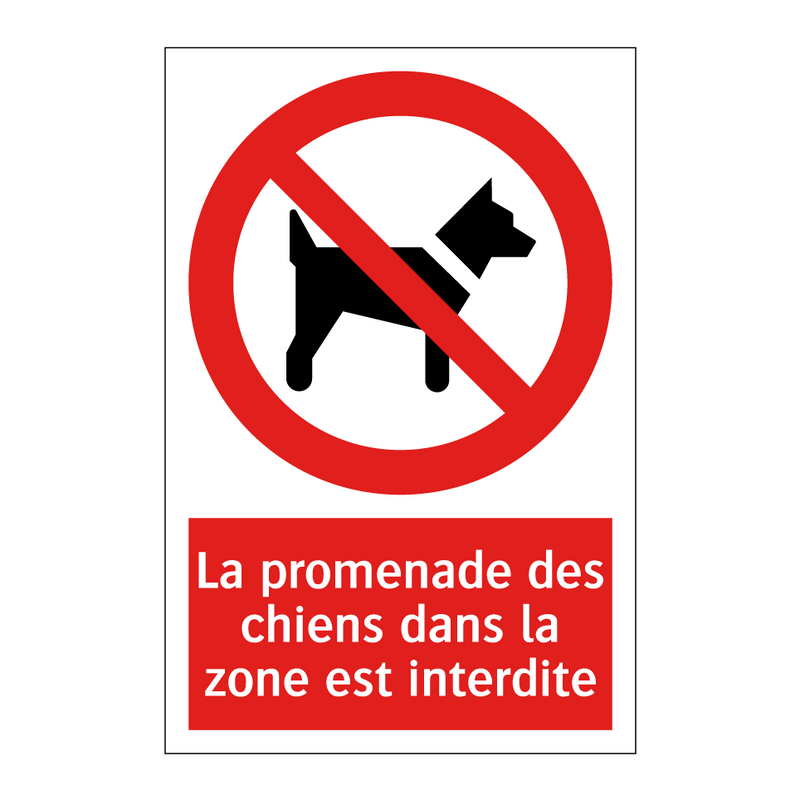 La promenade des chiens dans la zone est interdite