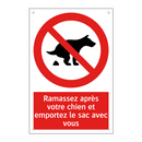 Ramassez après votre chien et emportez le sac avec vous