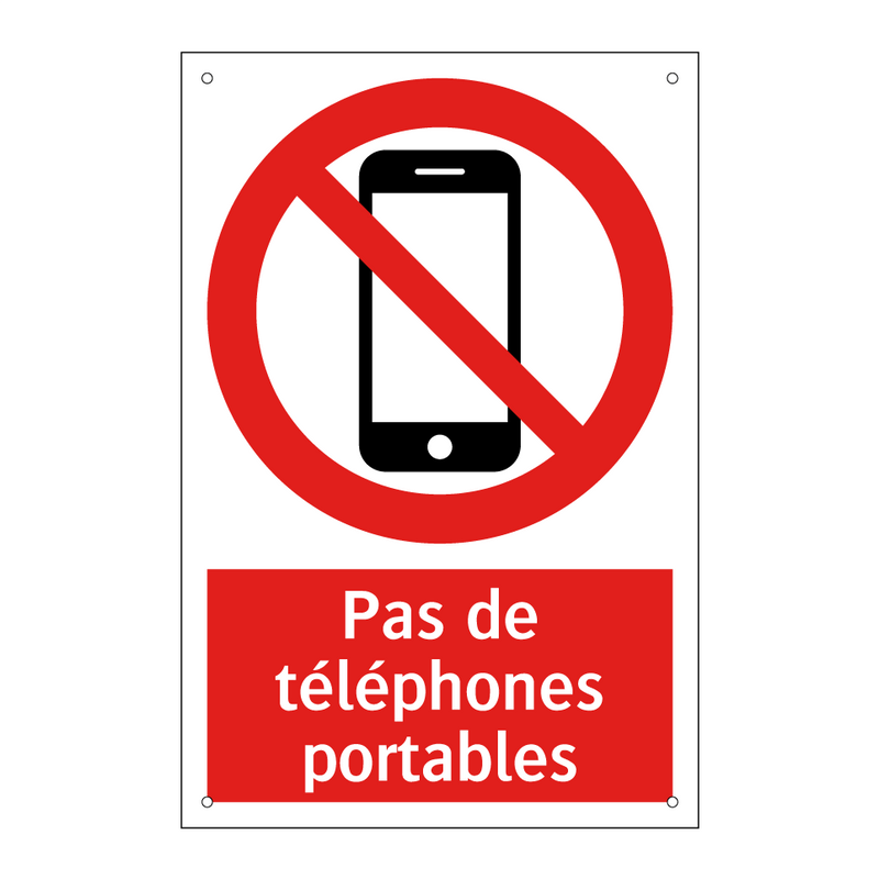 Pas de téléphones portables