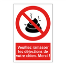 Veuillez ramasser les déjections de votre chien. Merci !