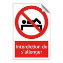 Interdiction de s'allonger