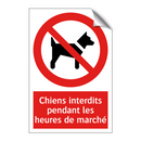 Chiens interdits pendant les heures de marché