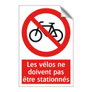 Les vélos ne doivent pas être stationnés