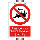 Passagers sur chariot élévateur interdits