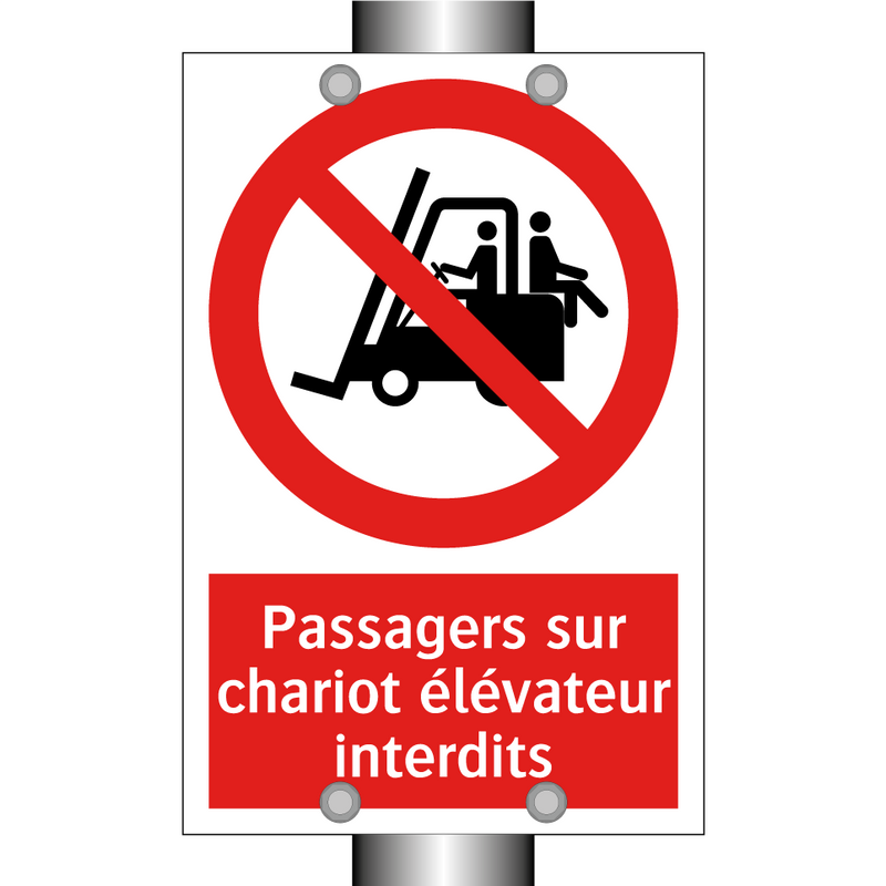Passagers sur chariot élévateur interdits
