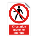 Circulation piétonne interdite