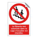 La flânerie non autorisée dans la cage d'escalier est interdite.