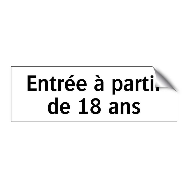 Entrée à partir de 18 ans