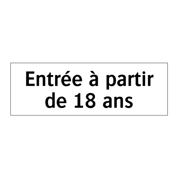 Entrée à partir de 18 ans