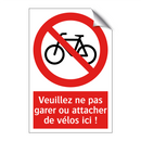 Veuillez ne pas garer ou attacher de vélos ici !