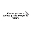 N'entrez pas sur la surface glacée. Danger de rupture.