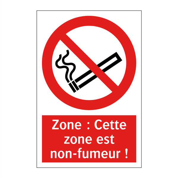 Zone : Cette zone est non-fumeur !