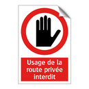 Usage de la route privée interdit
