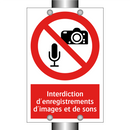 Interdiction d'enregistrements d'images et de sons