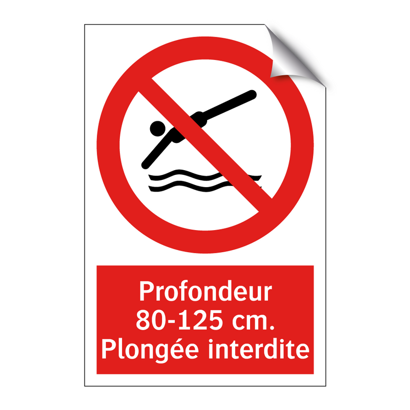 Profondeur 80-125 cm. Plongée interdite