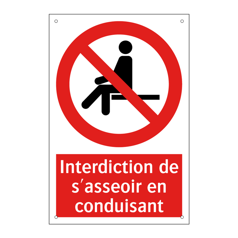 Interdiction de s'asseoir en conduisant