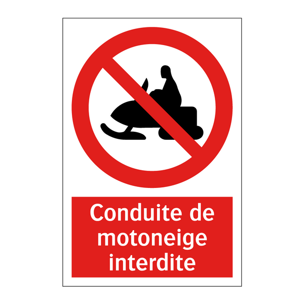 Conduite de motoneige interdite