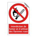 Interdiction de fumer et d'utiliser des flammes nues