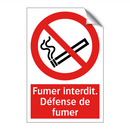 Fumer interdit. Défense de fumer