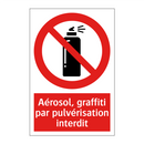 Aérosol, graffiti par pulvérisation interdit