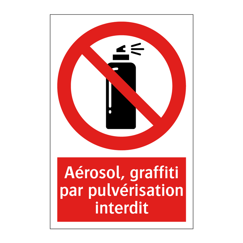Aérosol, graffiti par pulvérisation interdit